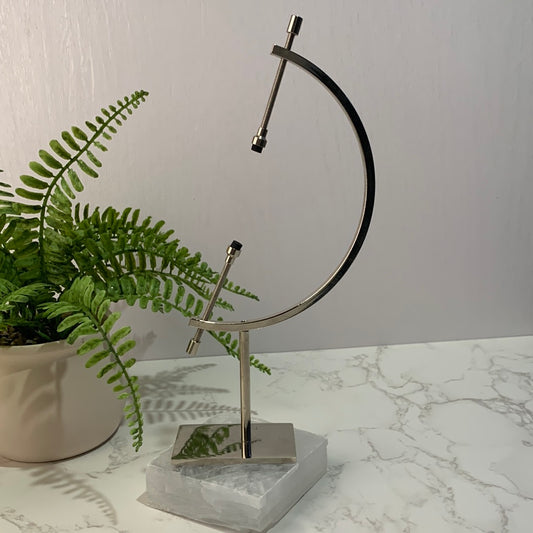 Large Globe Sphere Stand - Silver