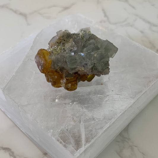 Fluorite with Golden Barite